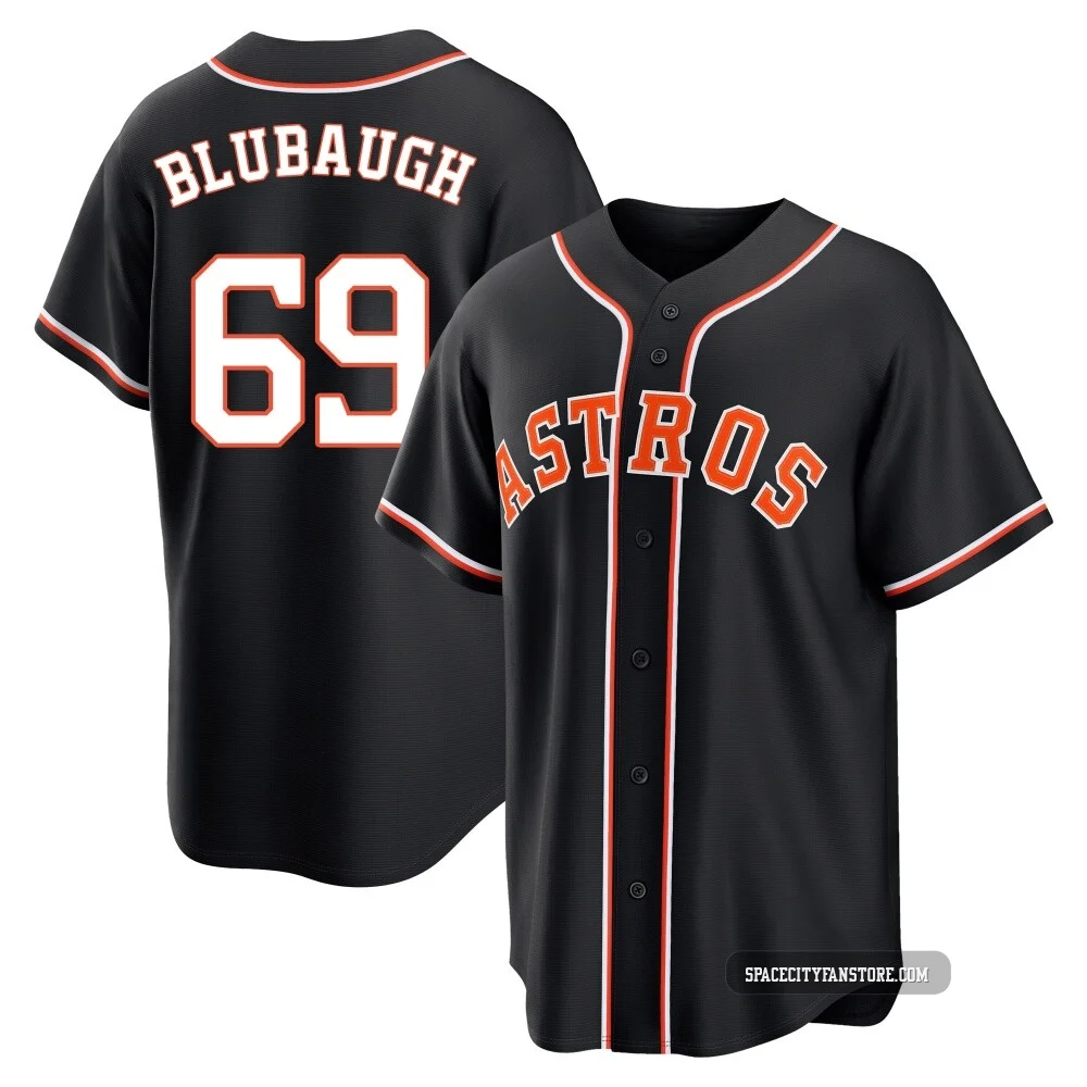 Men's AJ Blubaugh Houston Astros ＃69 Black Replica - Fashion Out Jersey