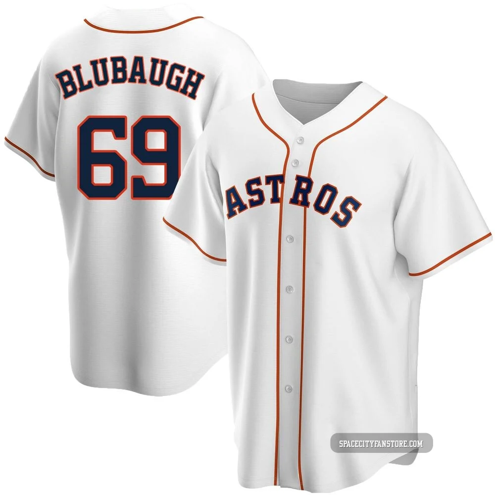 Men's AJ Blubaugh Houston Astros ＃69 White Replica - Home Jersey