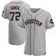 Men's Alimber Santa Houston Astros ＃72 Gray Authentic - Road Jersey