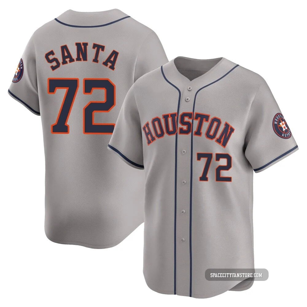 Men's Alimber Santa Houston Astros ＃72 Gray Limited - Away Jersey