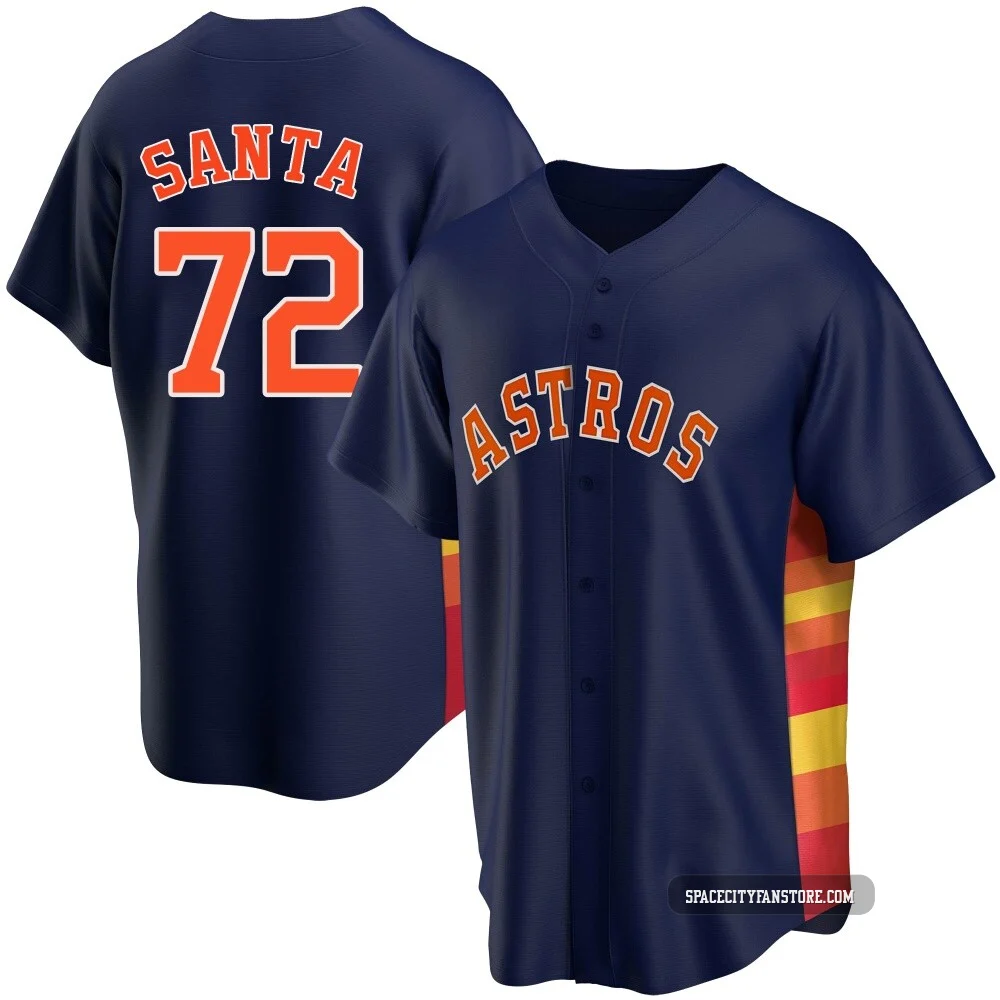 Men's Alimber Santa Houston Astros ＃72 Navy Replica - Alternate Jersey
