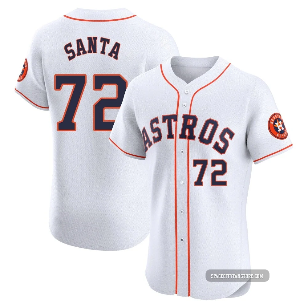 Men's Alimber Santa Houston Astros ＃72 White Elite - Home Jersey