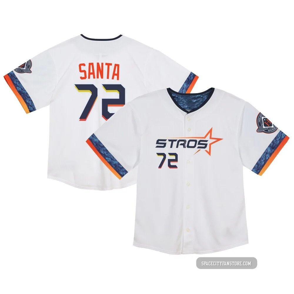 Men's Alimber Santa Houston Astros ＃72 White Limited - Toddler 2025 City Connect Jersey