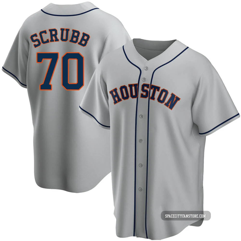 Men's Andre Scrubb Houston Astros ＃70 Gray Replica - Road Jersey