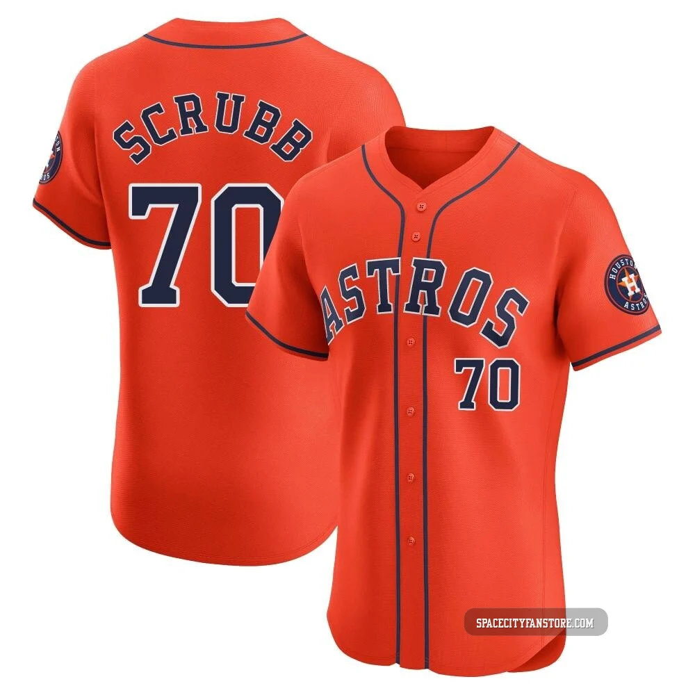 Men's Andre Scrubb Houston Astros ＃70 Orange Elite - Alternate Vapor Premier Jersey