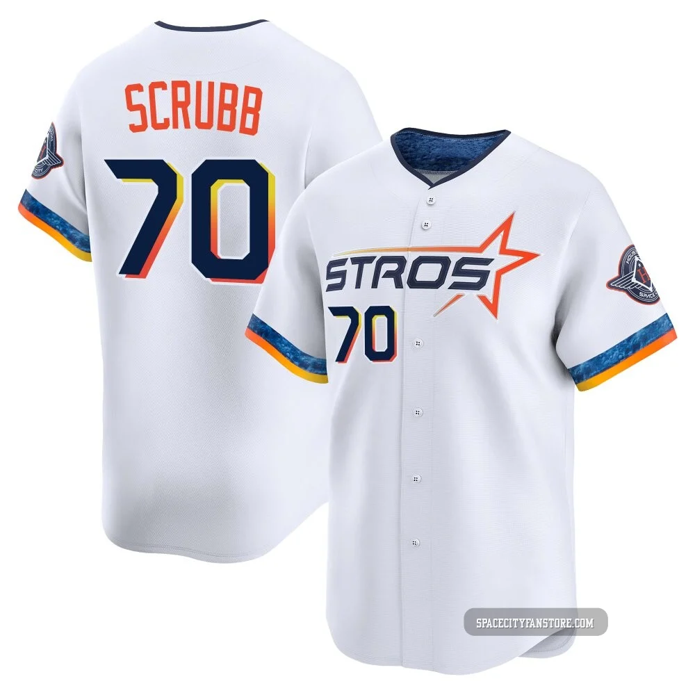 Men's Andre Scrubb Houston Astros ＃70 White Limited - 2025 City Connect Jersey