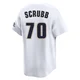 Men's Andre Scrubb Houston Astros ＃70 White Limited - Throwback Cooperstown Collection Jersey