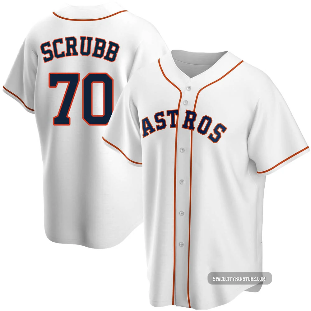Men's Andre Scrubb Houston Astros ＃70 White Replica - Home Jersey