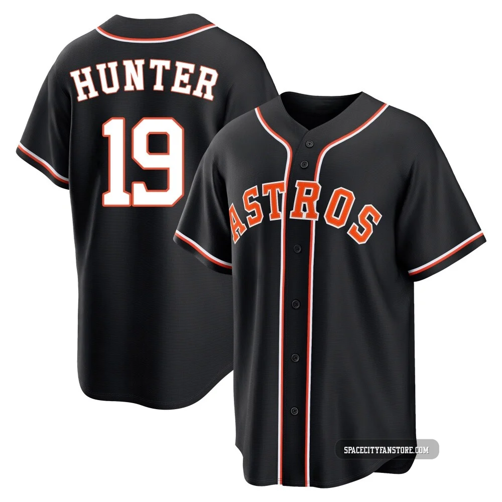 Men's Brian Hunter Houston Astros ＃19 Black Replica - Fashion Out Jersey