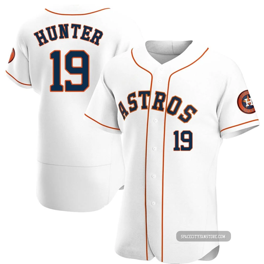 Men's Brian Hunter Houston Astros ＃19 White Authentic - Home Jersey