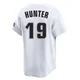Men's Brian Hunter Houston Astros ＃19 White Limited - Throwback Cooperstown Collection Jersey