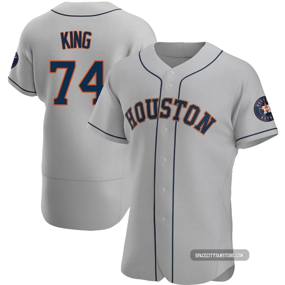 Men's Bryan King Houston Astros ＃74 Gray Authentic - Road Jersey