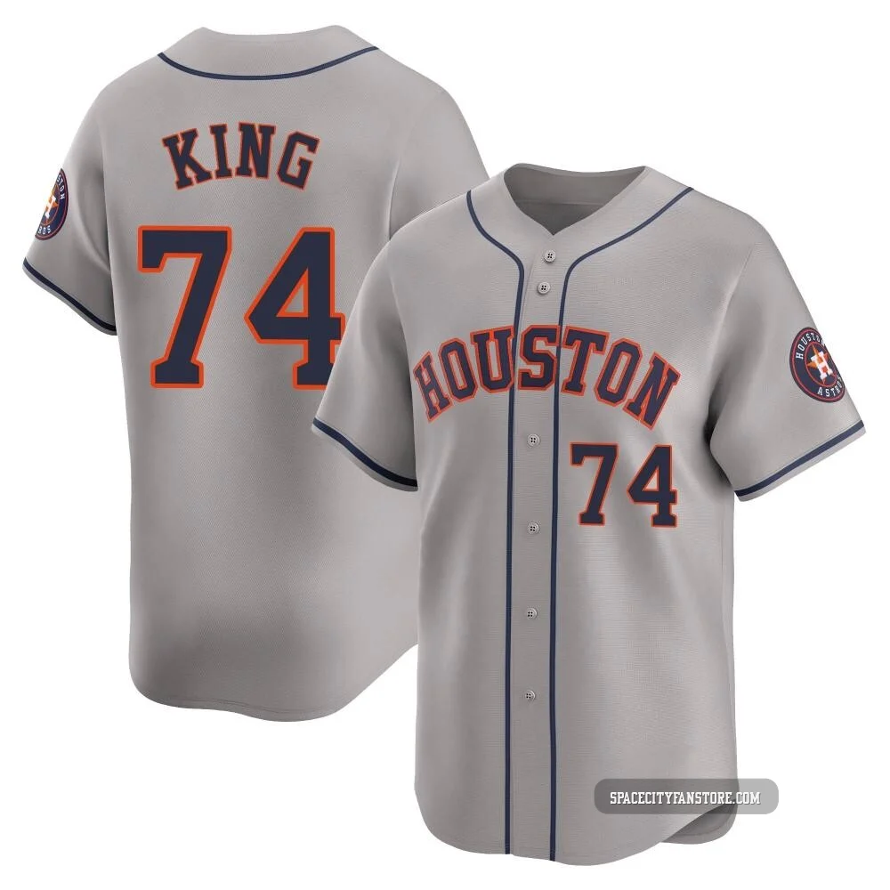 Men's Bryan King Houston Astros ＃74 Gray Limited - Away Jersey