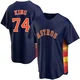 Men's Bryan King Houston Astros ＃74 Navy Replica - Alternate Jersey