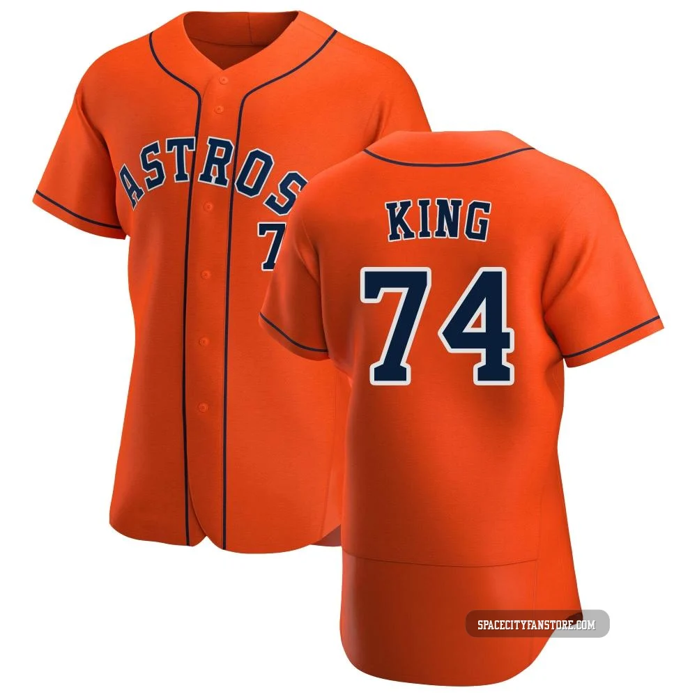 Men's Bryan King Houston Astros ＃74 Orange Authentic - Alternate Jersey