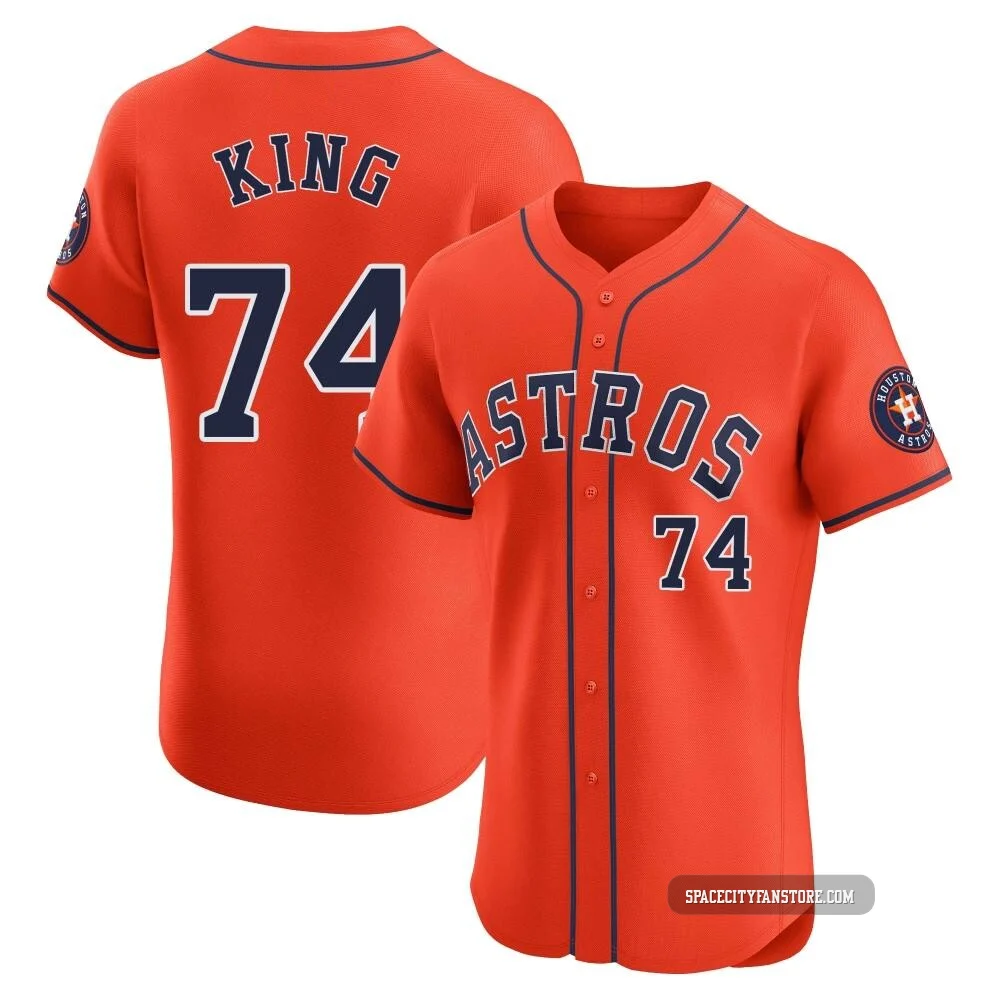 Men's Bryan King Houston Astros ＃74 Orange Elite - Alternate Vapor Premier Jersey
