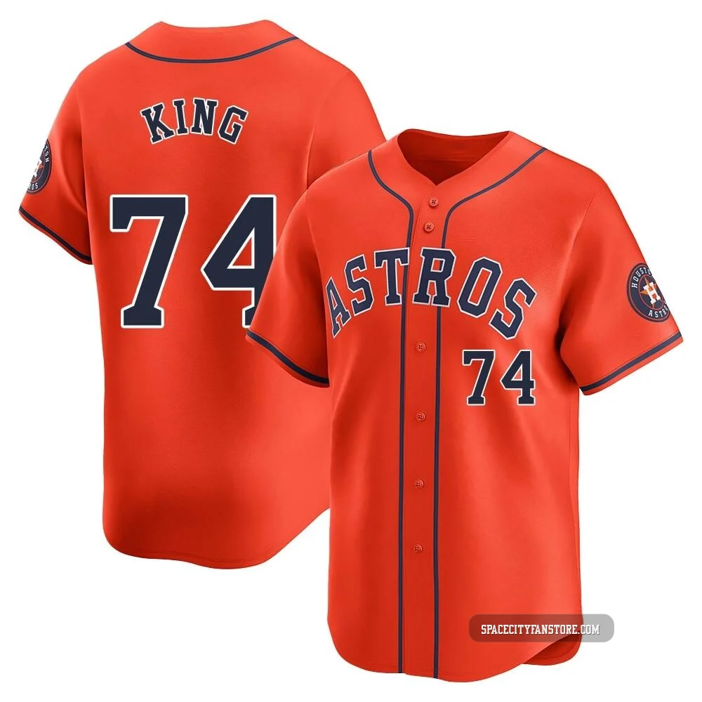 Men's Bryan King Houston Astros ＃74 Orange Limited - Alternate Jersey