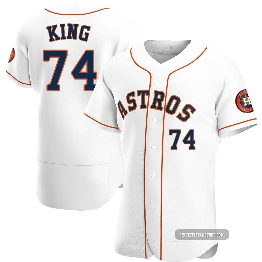 Men's Bryan King Houston Astros ＃74 White Authentic - Home Jersey