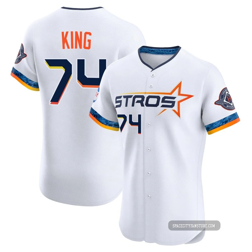Men's Bryan King Houston Astros ＃74 White Elite - 2025 City Connect Jersey