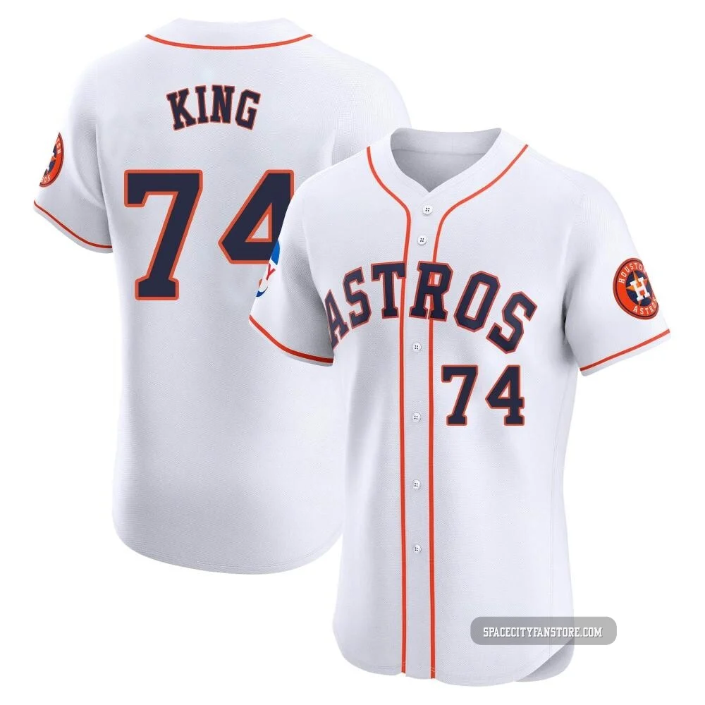 Men's Bryan King Houston Astros ＃74 White Elite - Home Patch Jersey