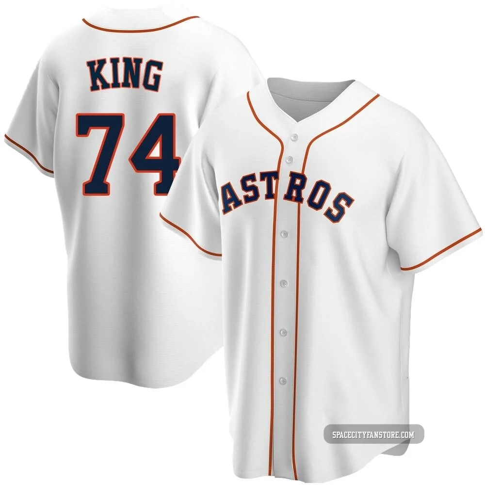 Men's Bryan King Houston Astros ＃74 White Replica - Home Jersey