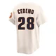 Men's Cesar Cedeno Houston Astros ＃28 Cream Limited - Throwback Cooperstown Collection Jersey