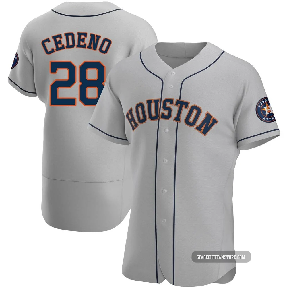 Men's Cesar Cedeno Houston Astros ＃28 Gray Authentic - Road Jersey