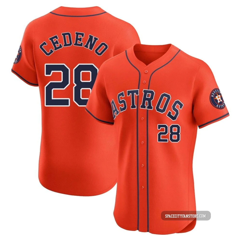 Men's Cesar Cedeno Houston Astros ＃28 Orange Elite - Alternate Vapor Premier Jersey