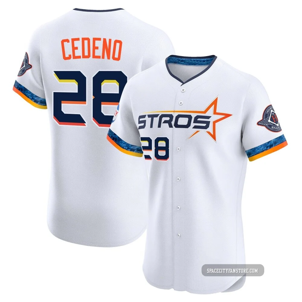 Men's Cesar Cedeno Houston Astros ＃28 White Elite - 2025 City Connect Jersey