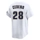 Men's Cesar Cedeno Houston Astros ＃28 White Limited - Throwback Cooperstown Collection Jersey