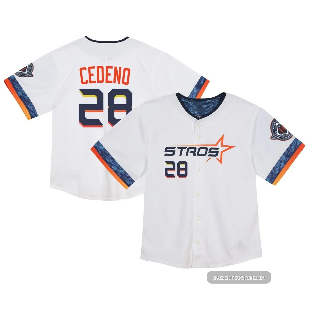 Men's Cesar Cedeno Houston Astros ＃28 White Limited - Toddler 2025 City Connect Jersey