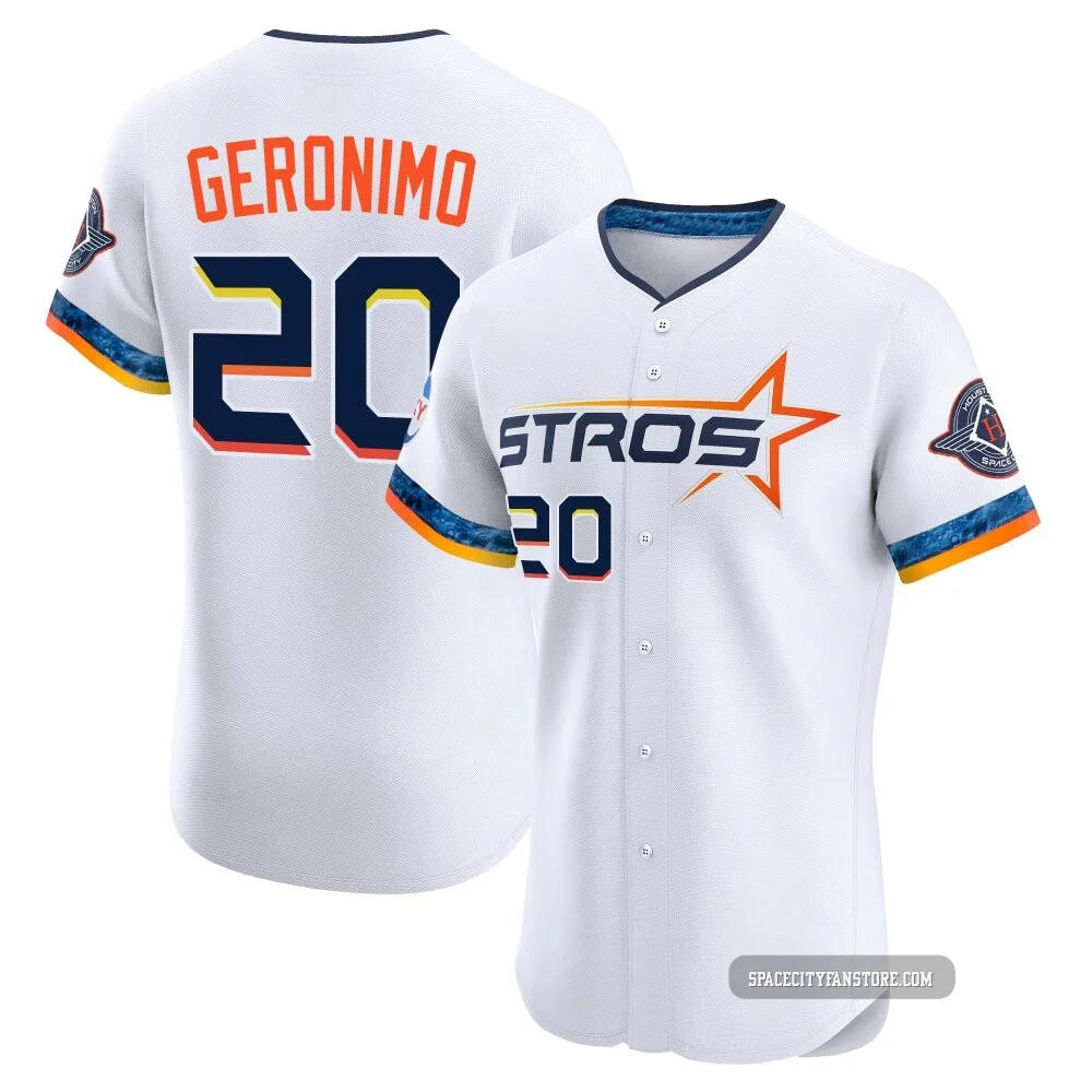Men's Cesar Geronimo Houston Astros ＃20 White Elite - 2025 City Connect Jersey