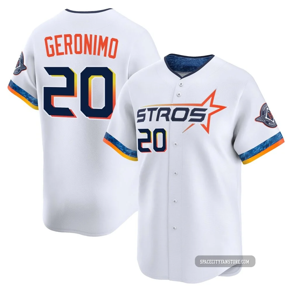 Men's Cesar Geronimo Houston Astros ＃20 White Limited - 2025 City Connect Jersey