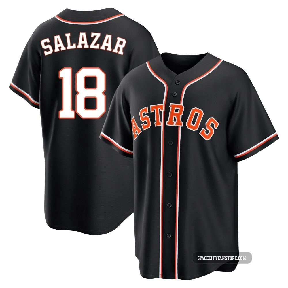 Men's Cesar Salazar Houston Astros ＃18 Black Replica - Fashion Out Jersey