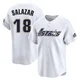 Men's Cesar Salazar Houston Astros ＃18 White Limited - Throwback Cooperstown Collection Jersey