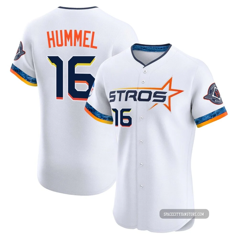 Men's Cooper Hummel Houston Astros ＃16 White Elite - 2025 City Connect Jersey