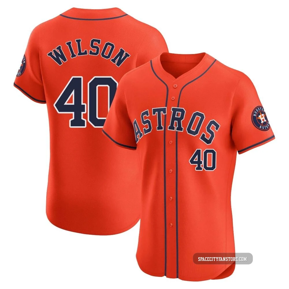 Men's Don Wilson Houston Astros ＃40 Orange Elite - Alternate Vapor Premier Jersey