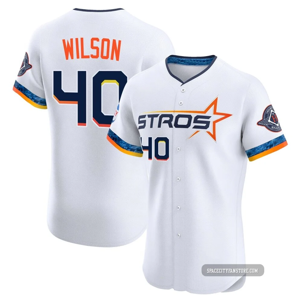 Men's Don Wilson Houston Astros ＃40 White Elite - 2025 City Connect Jersey