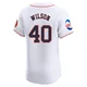 Men's Don Wilson Houston Astros ＃40 White Elite - Home Patch Jersey