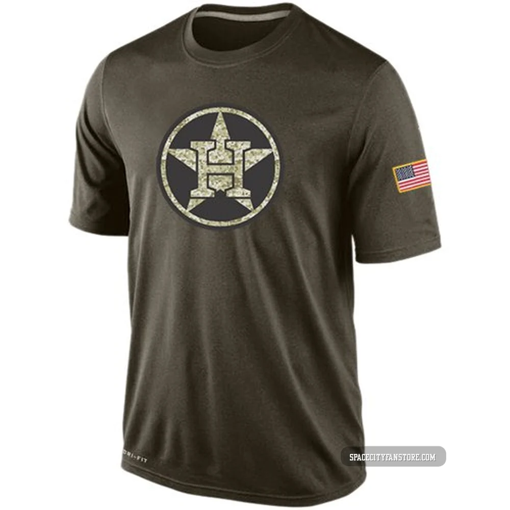 Men's Houston Astros Olive - Dri-Fit Salute To Service KO Performance T-Shirt