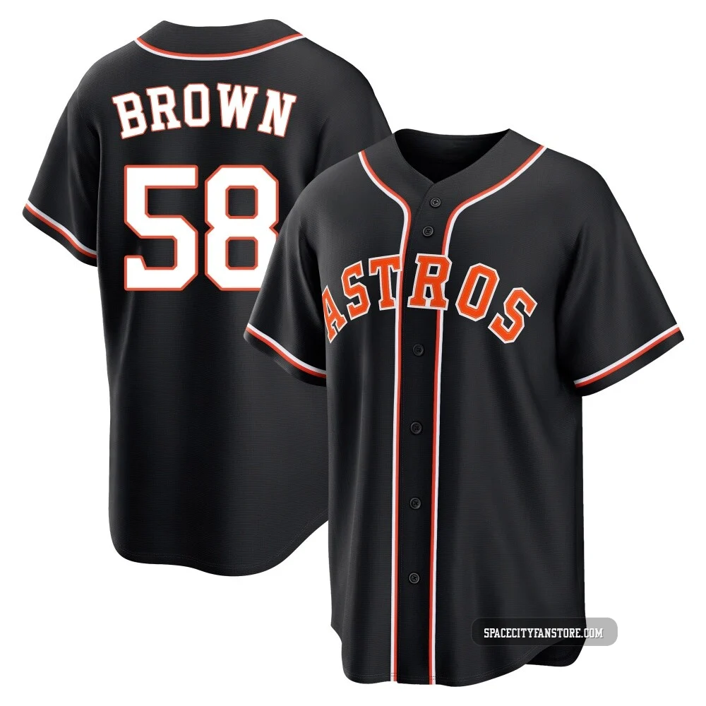 Men's Hunter Brown Houston Astros ＃58 Black Replica - Fashion Out Jersey