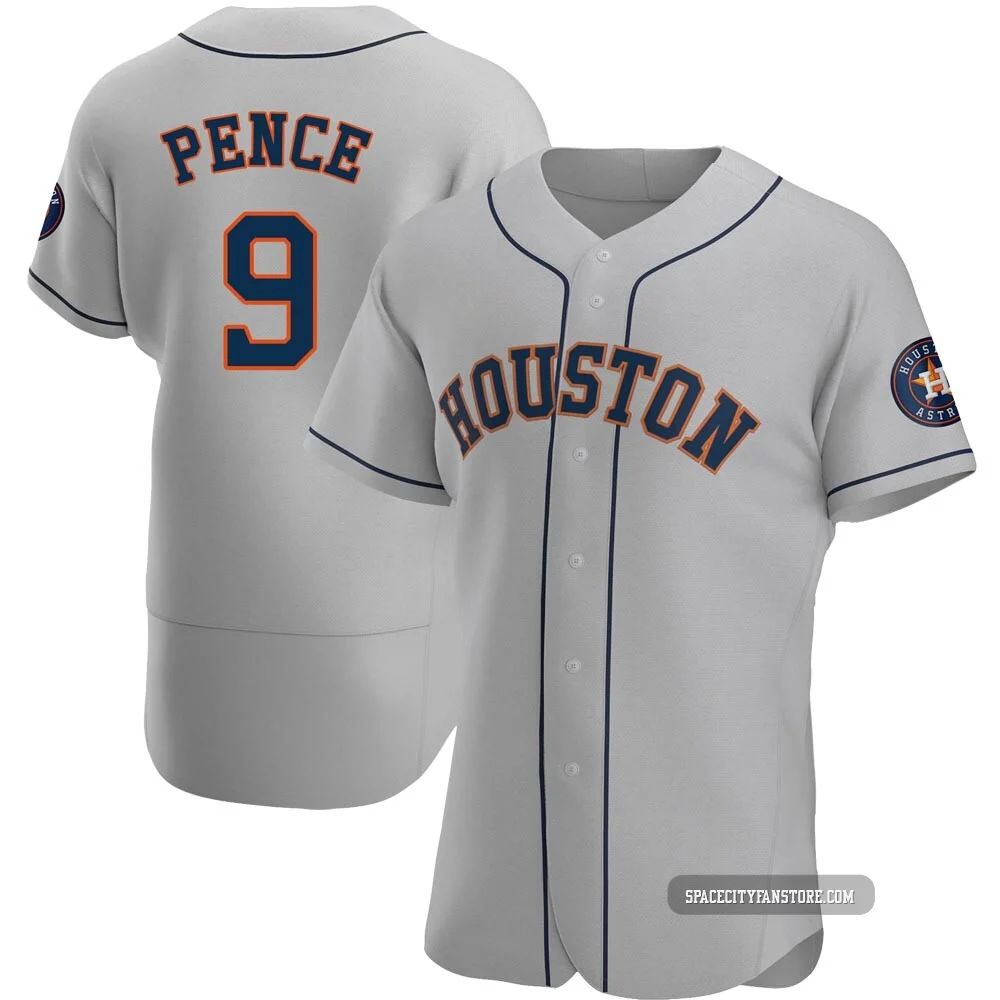 Men's Hunter Pence Houston Astros ＃9 Gray Authentic - Road Jersey