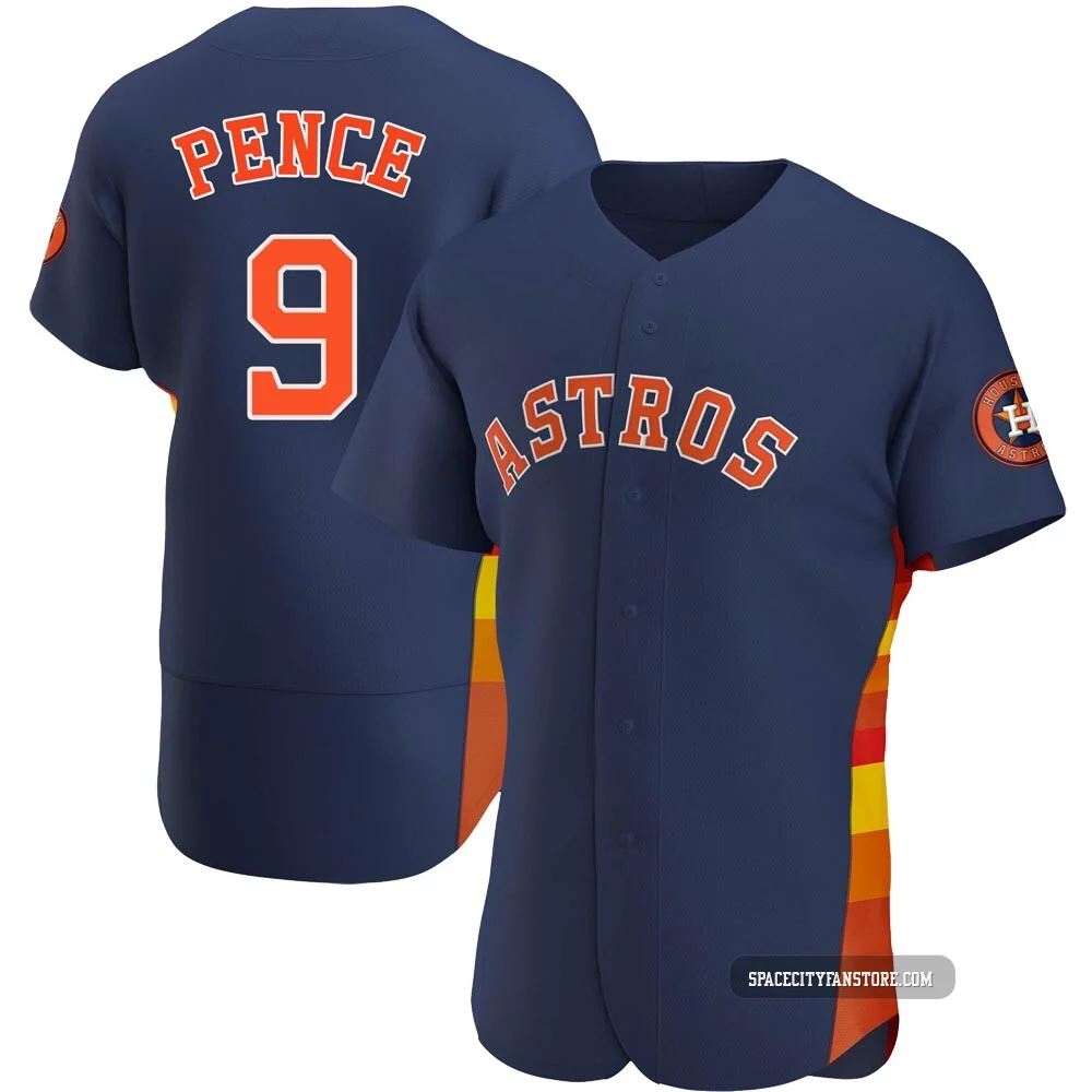 Men's Hunter Pence Houston Astros ＃9 Navy Authentic - Alternate Jersey