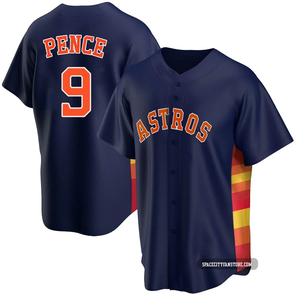 Men's Hunter Pence Houston Astros ＃9 Navy Replica - Alternate Jersey