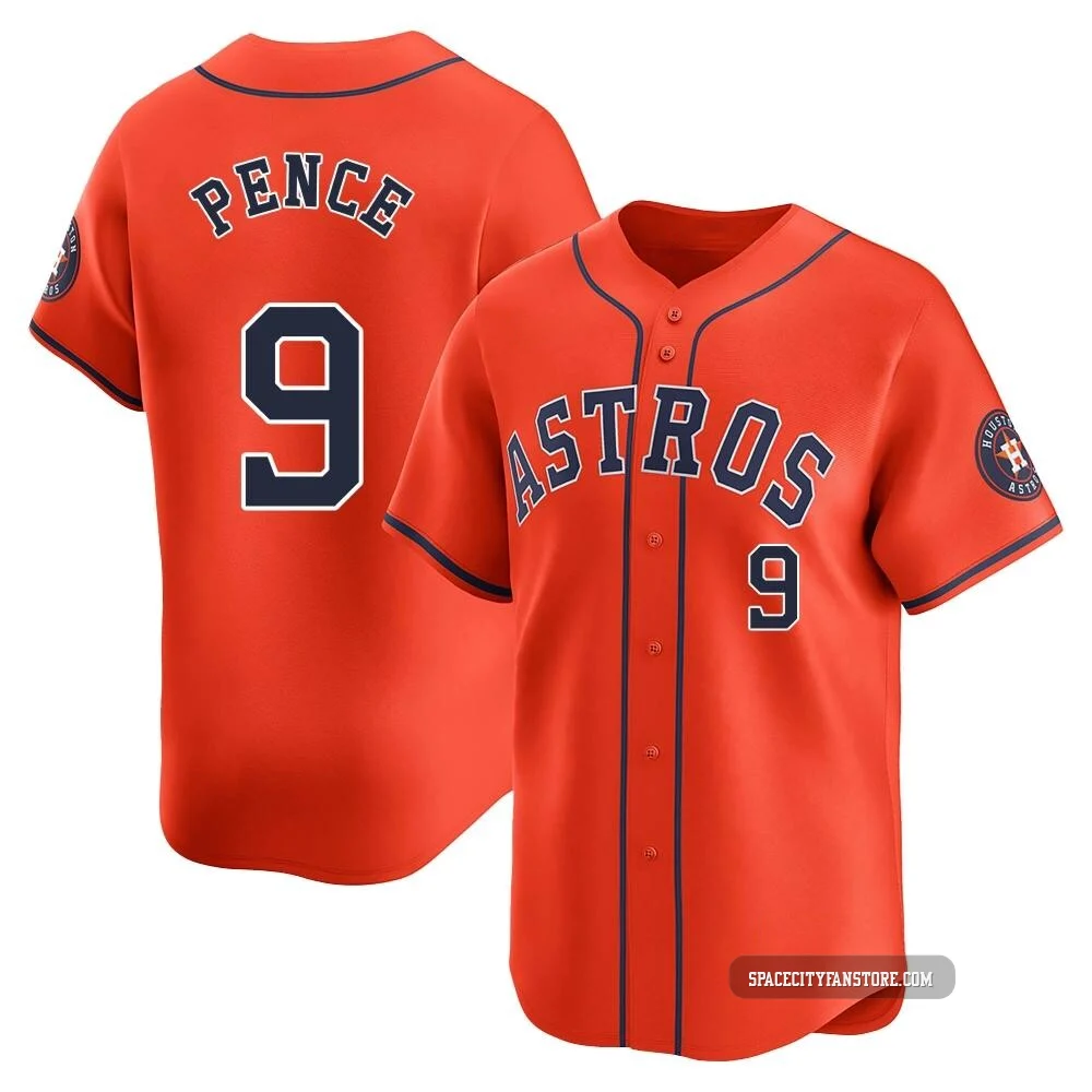 Men's Hunter Pence Houston Astros ＃9 Orange Limited - Alternate Jersey