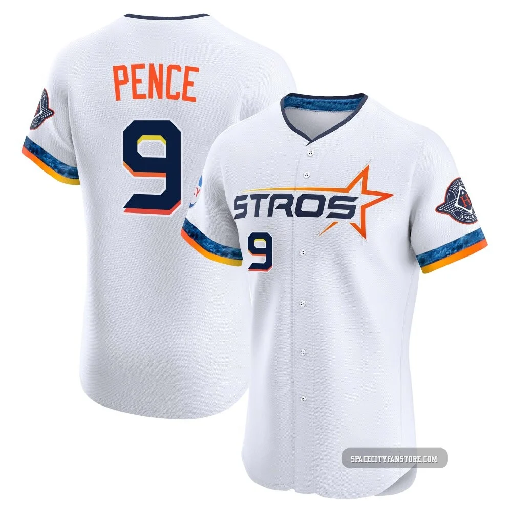 Men's Hunter Pence Houston Astros ＃9 White Elite - 2025 City Connect Jersey