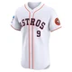 Men's Hunter Pence Houston Astros ＃9 White Elite - Home Patch Jersey