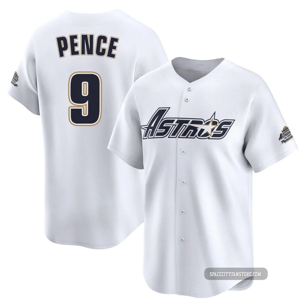 Men's Hunter Pence Houston Astros ＃9 White Limited - Throwback Cooperstown Collection Jersey