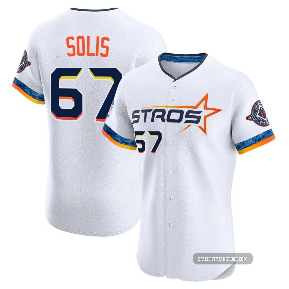 Men's Jairo Solis Houston Astros ＃67 White Elite - 2025 City Connect Jersey