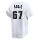 Men's Jairo Solis Houston Astros ＃67 White Limited - Throwback Cooperstown Collection Jersey